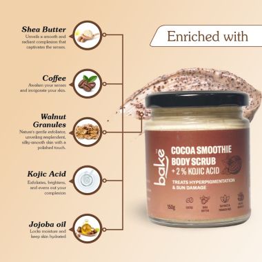 Bake Cosmetics:   2% Kojic Acid Cocoa Smoothie Body Scrub