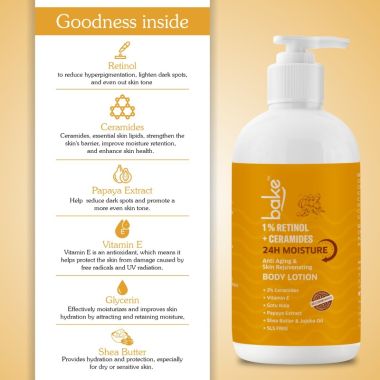 Bake Cosmetics: 1% Retinol + Ceramides Body Lotion