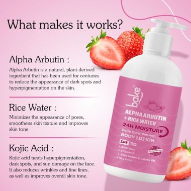 Bake Cosmetics:   Alpha Arbutin Body Lotion SPF 30 PA+++