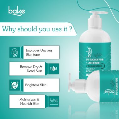 Bake Cosmetics:   5% AHA Body Lotion SPF 30 PA+++