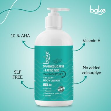Bake Cosmetics:   5% AHA Body Lotion SPF 30 PA+++