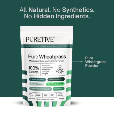 Puretive: Wheatgrass Powder | For Energy, Detox, Immunity Booster, Skin Health