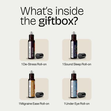 Puretive: Daily Wellness Roll On Kit Box | Set of 4 Roll Ons | De-stress RO | Migraine Ease RO | Sound Sleep RO | UnderEye Care RO | For Gifting & Daily Use | 10ml each