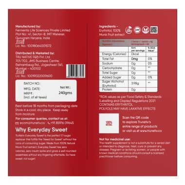 TruNativ: Monk Fruit Extract Natural Sweetner Pack of 2 480g