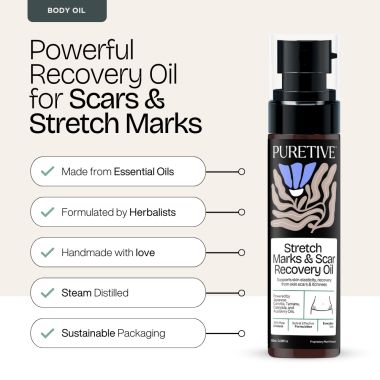Puretive: Stretch Marks and Scar Recovery Oil | Luxurious Body Oil for Stretch Marks
