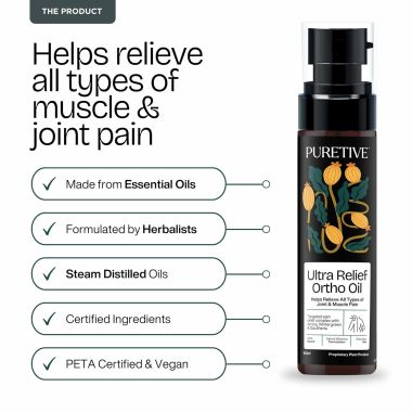 Puretive: UltraRelief Ortho Body & Massage Oil | For Muscle & Joint Pain, Inflammation Relief