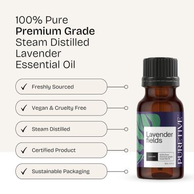 Puretive: Lavender Essential Oil | Floral Scent for Stress Relief & Relaxation
