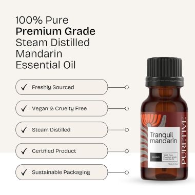 Puretive: Botanics Mandarin Essential Oil | Citrus Fragrance | Ideal for Diffusers, Aromatherapy
