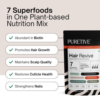 Puretive: Hair Revive | Plant Based Biotin | Promotes Healthy Hair and Fights Hair Fall