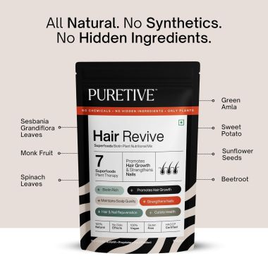 Puretive: Hair Revive | Plant Based Biotin | Promotes Healthy Hair and Fights Hair Fall