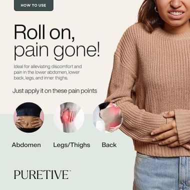 Puretive: Cramp Relief Plant Therapy Roll On | Period Pain Reducing Roll On