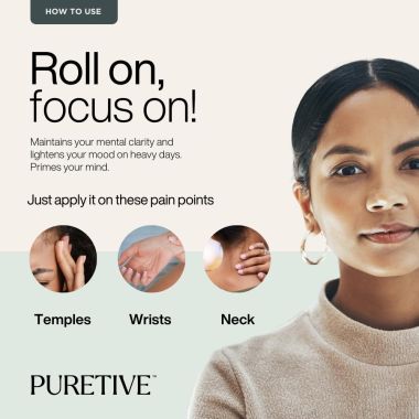 Puretive: Deep Focus Plant Therapy Roll On 100% PURE Therapeutic Essential Oil Roll On