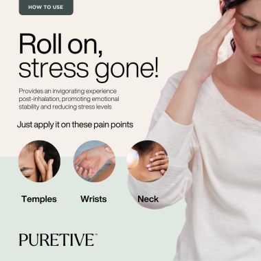 Puretive: De-Stress Plant Therapy Roll On | Anxiety Relief Roll on | 100% Pure Therapeutic Essential Oil Roll On