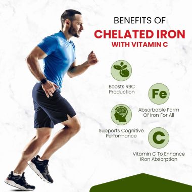 Vlado's Himalayan Organics: Vlado's Himalayan Organics Chelated Iron with Vitamin C Supplement - 100 Veg Tablets