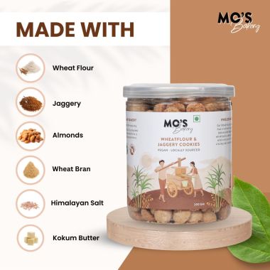 MOS Bakery: Wheatflour & Jaggery Cookies - 200 gm