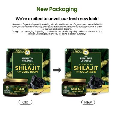 Vlado's Himalayan Organics: Shilajit Gold Resin - 25g | Contains 24 Carat Gold | 100% Ayurvedic | Pure and Natural Shilajeet | Helps to Boost Immunity, Energy, Strength, Stamina, and Overall Health - 25G