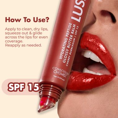 Conscious Chemist: Multi Peptide & Shea Butter Infused Lip balm With SPF 15 Lip balm - Cherry Bubblegum  (15g)