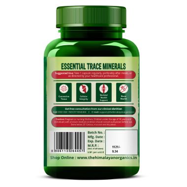 Vlado's Himalayan Organics: Plant Based Manganese 4mg Supplement | Trace Mineral Supplement for Connective Tissue and Bones | Good For Skeletal Health Support - 120 Veg Capsules