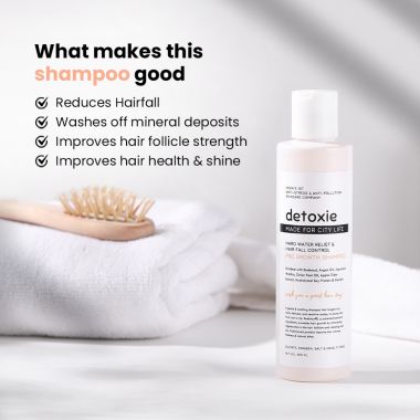 Detoxie: Hard Water Relief, Hair Fall Control & Pro Growth Shampoo 200 ML