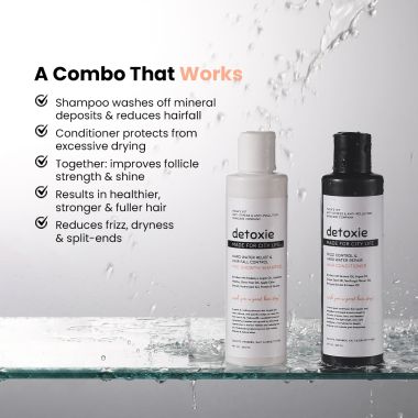 Detoxie: Detoxie Hard Water Repair Combo  | Shampoo 200ml + Conditioner 200ml Each