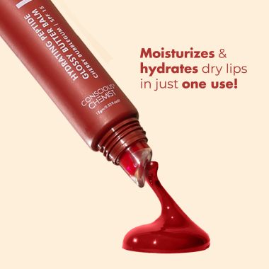 Conscious Chemist: Multi Peptide & Shea Butter Infused Lip balm With SPF 15 Lip balm - Cherry Bubblegum  (15g)