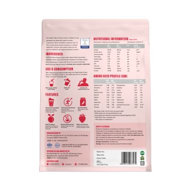 TruNativ: Whey protein powder | Blend with Isolate and Concentrate | 26g Protein | 6g BCAA | No added Sugar| Strawberry (907g / 2lbs)