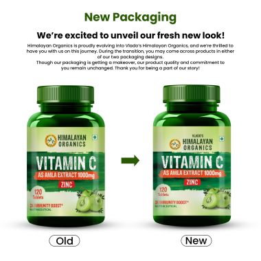 Vlado's Himalayan Organics: Vitamin C 1000mg Tablets from Amla Extracts | Immunity, Antioxidant & Skin Care | 120 Veg Tablets