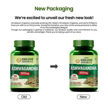 Vlado's Himalayan Organics: Ashwagandha 1000Mg | Boost Energy, Strength, Stamina | Helps Anxiety & Stress Relief For Men & Women (120 Capsules)