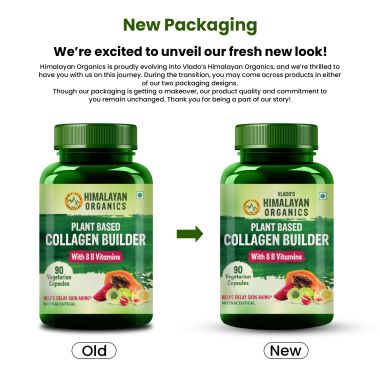 Vlado's Himalayan Organics: Vlado's Himalayan Organics Plant Based Collagen Builder for Hair and Skin with Biotin and Vitamin C - 90 Veg Capsules