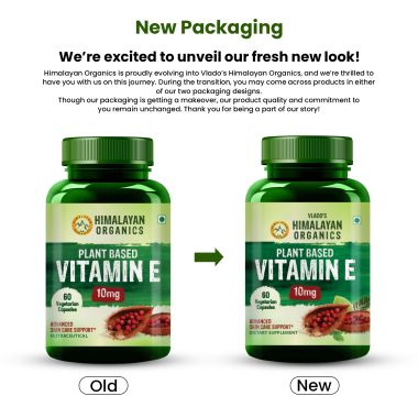 Vlado's Himalayan Organics: Plant Based Vitamin E Capsules (Non-GMO Sunflower Oil, Aloevera Oil, Argan Oil) - 60 Capsules