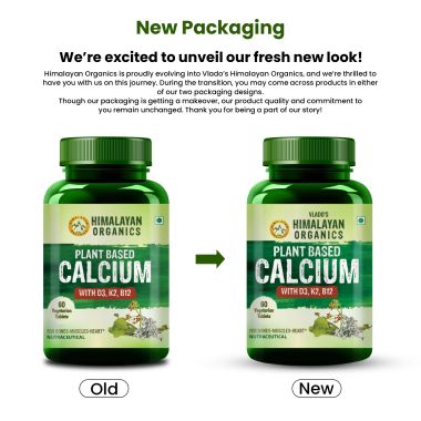 Vlado's Himalayan Organics: Vlado's Himalayan Organics Plant Based Calcium for Bone Health- 60 Vegetarian Tablet