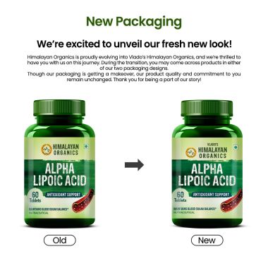 Vlado's Himalayan Organics: Alpha Lipoic Acid 300mg | Boost Liver Function, Healthy Blood Sugar, Antioxidant | 60 Veg Tablets
