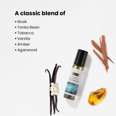 Detoxie: Detoxie | Evoke - Luxury Parfum Oil (Attar) | Non-Alcoholic| Long Lasting | Musk, Tonka Bean, Tobacco, Vanilla, Amber & Agarwood | Unisex | 8 ml Rollon