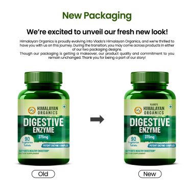 Vlado's Himalayan Organics: Digestive Enzyme for Healthy Digestion- 90 Veg Tablets