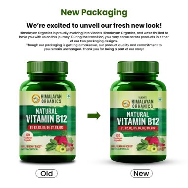 Vlado's Himalayan Organics: Plant Based Vitamin B12 Natural- 120 Veg Capsules
