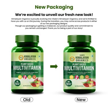 Vlado's Himalayan Organics: Plant Based Multivitamin with 60+ Extracts- 60 Vegetarian Capsules