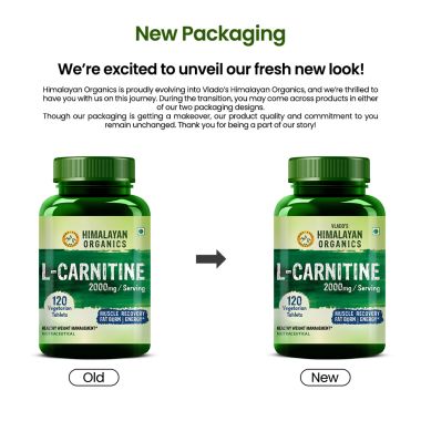 Vlado's Himalayan Organics: L-Carnitine 2000mg/Serve | Supports Muscle Recovery, Fat Burn & Energy | 120 Veg Tablets