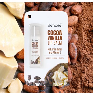 Detoxie: Detoxie | Pack of 2 Lip Balms | Cocoa Vanilla With Vitamin E, Shea Butter and Liquorice - 4.5 g (Pack of 2)