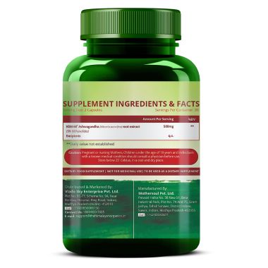 Vlado's Himalayan Organics: KSM - 66 Ashwagandha 1000Mg I KSM-66 I Boost Energy, Strength, Stamina | Helps Anxiety & Stress Relief For Men & Women (60 Capsules)