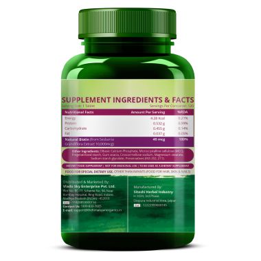 Vlado's Himalayan Organics: Biotin 10,000 mcg Supplement with Keratin, Amino Acids & Multivitamin - 120 Veg Tablets