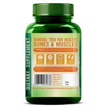 Vlado's Himalayan Organics: Calcium Magnesium Zinc Vitamin D3 & B12- 120 Vegetarian Tablets