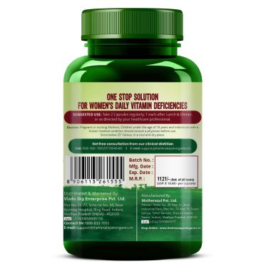 Vlado's Himalayan Organics: Whole Food Multivitamin for Women || With Natural Vitamins, Minerals, Extracts || Best for Energy, Brain, Bone Health || 60 Veg Capsules