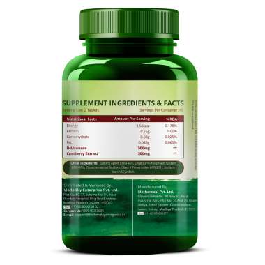 Vlado's Himalayan Organics: D-MANNOSE + CRANBERRY Antioxidant Rich Supplement for Kidney Health & Urinary Tract Infection - 90 Tablets
