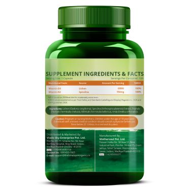 Vlado's Himalayan Organics: Plant Based D3 + K2 - 120 Veg Capsules