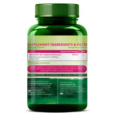 Vlado's Himalayan Organics: Vlado's Himalayan Organics Milk Thistle Extract Detox Supplement For Men And Women With 800Mg Of Silybum Marianum For Healthy Liver | Helps in Cleanse Liver - 60 Vegetarian Capsules