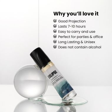 Detoxie: Detoxie | Eclipse - Luxury Parfum Oil (Attar) | Non-Alcoholic| Long Lasting | Bergamot, Mandarin, Musk, Black Currant, Patchouli & Grapefruit | Unisex | 8 ml Rollon