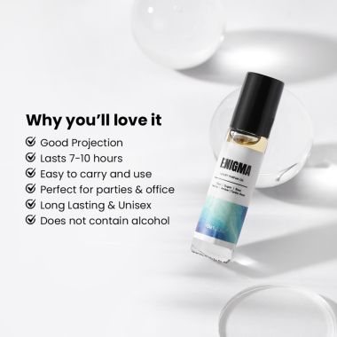 Detoxie: Detoxie | Enigma - Luxury Parfum Oil (Attar) | Non-Alcoholic| Long Lasting | Oud, Sugar, Vanilla, Amber, Tonka Bean & Rose | Unisex | 8 ml Rollon