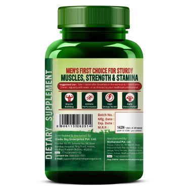 Vlado's Himalayan Organics: Vlado's Himalayan Organics Testosterone Booster | Supports Muscle & Energy Boost | With Vitamin D3, Magnesium, Zinc, Tribulus, Ashwagandha & Safed Musli | 90 Veg Tabs