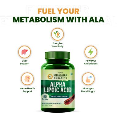 Vlado's Himalayan Organics: Alpha Lipoic Acid 300mg | Boost Liver Function, Healthy Blood Sugar, Antioxidant | 60 Veg Tablets