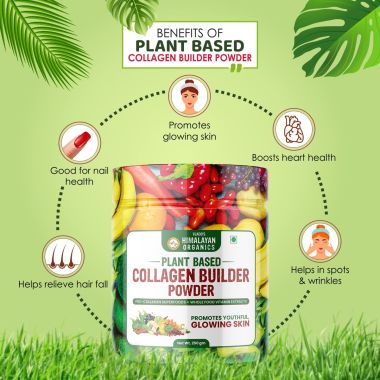 Vlado's Himalayan Organics: Plant Based Collagen Builder Powder for Skin Regeneration, Anti-Aging Beauty & Repair (with Sea Buckthorn,Evening Primrose, Acai Berry)  250gm